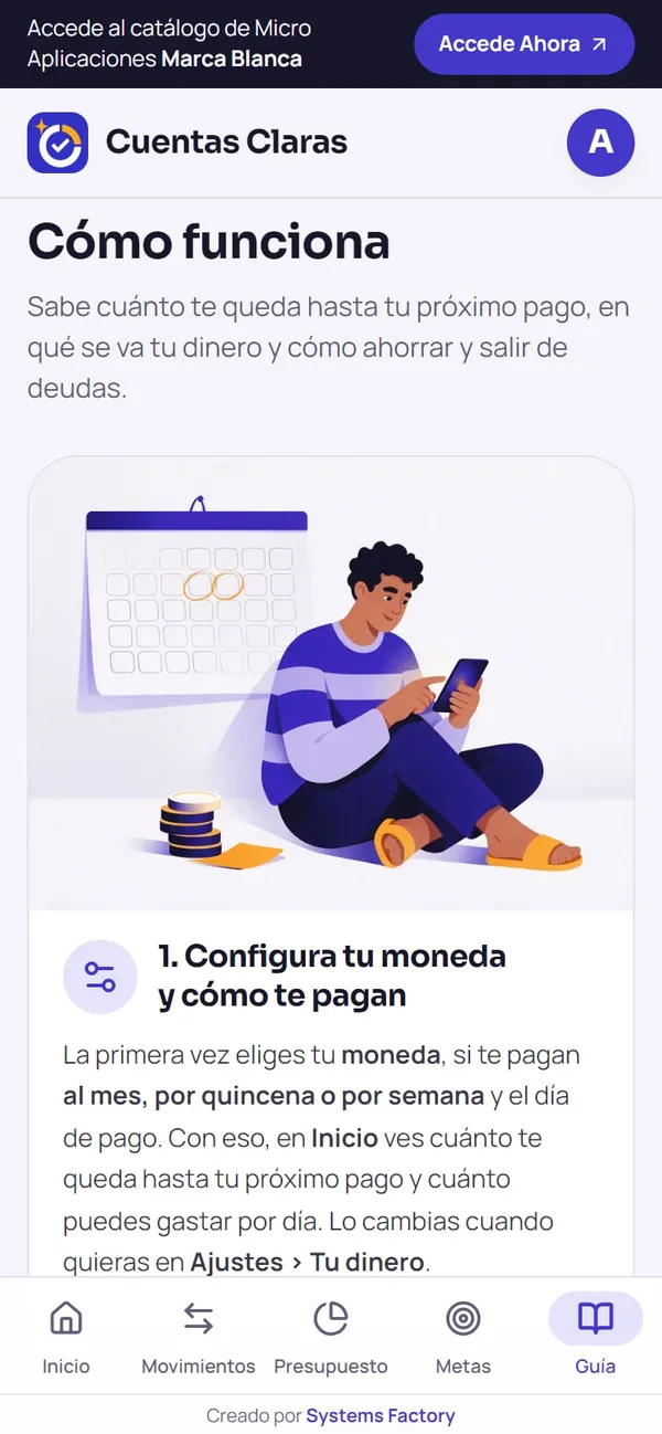 Captura real de Cuentas Claras: guía (cómo funciona, paso a paso)